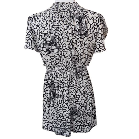 Y2K 2000s Babydoll Top Blouse L Liquid Knit Smocked Coquette Office Career Party - Picture 12 of 12